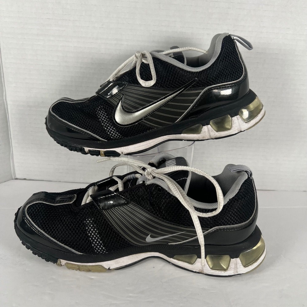 Nike Air Max Trainer 1 Womens 8 Black Metallic Silver Running Shoes 388379-001